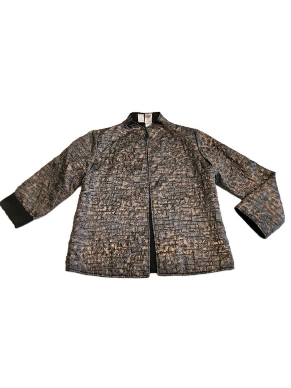 Jones New York Woman Small Metallic Bronze Gold Jacket Blazer Evening Party